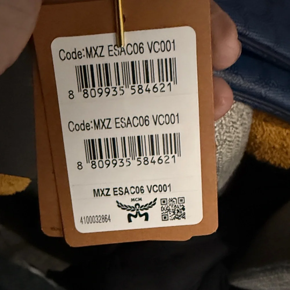 MCM Navy Triangle Belt Bag - Picture 2 of 3